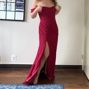 Elegant Off-Shoulder Red Dress